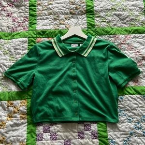Sun-deh by Aritzia cropped button up polo